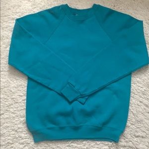 VINTAGE 80s 90s Turquoise Sweatshirt